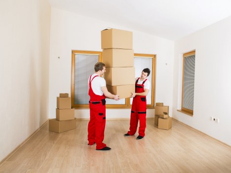 Commercial moving services set up in a new office